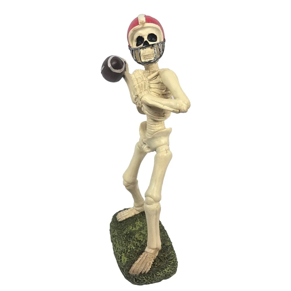 Hallows Eve Skeleton Football Player Figurine Halloween Decor Sports Statue 13
